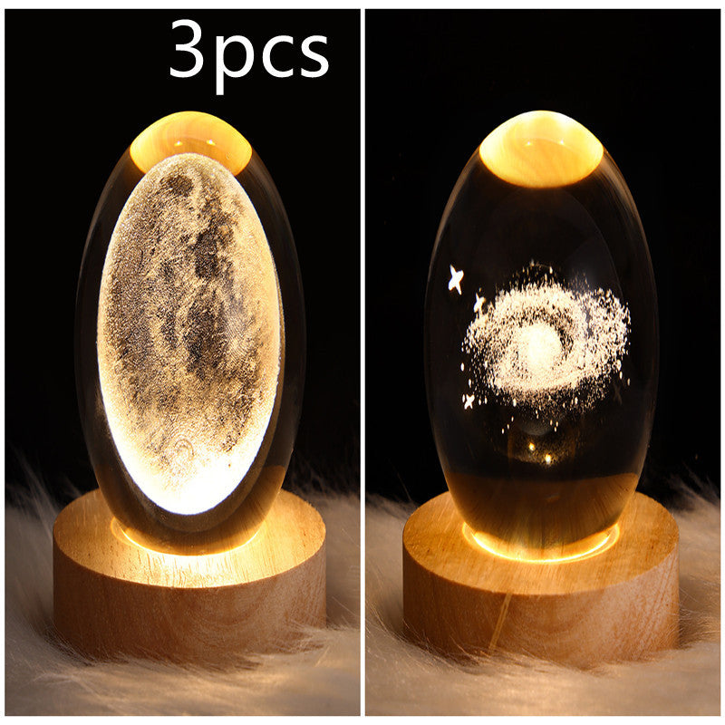 LED Galaxy Crystal Ball 3D Moon Lamp