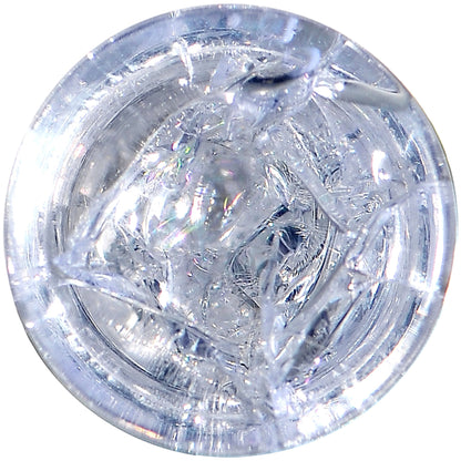 0G Clear Crackled Glass Acrylic Plug