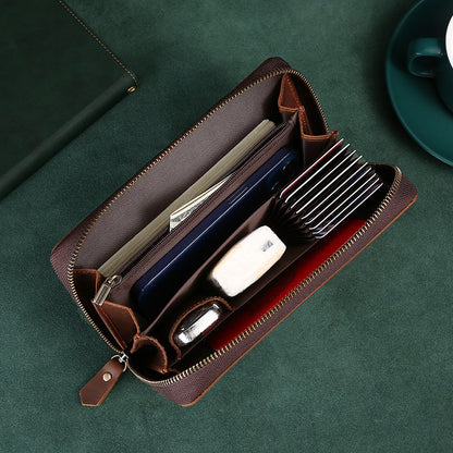 Leather Hand-held Mobile Phone Wallet