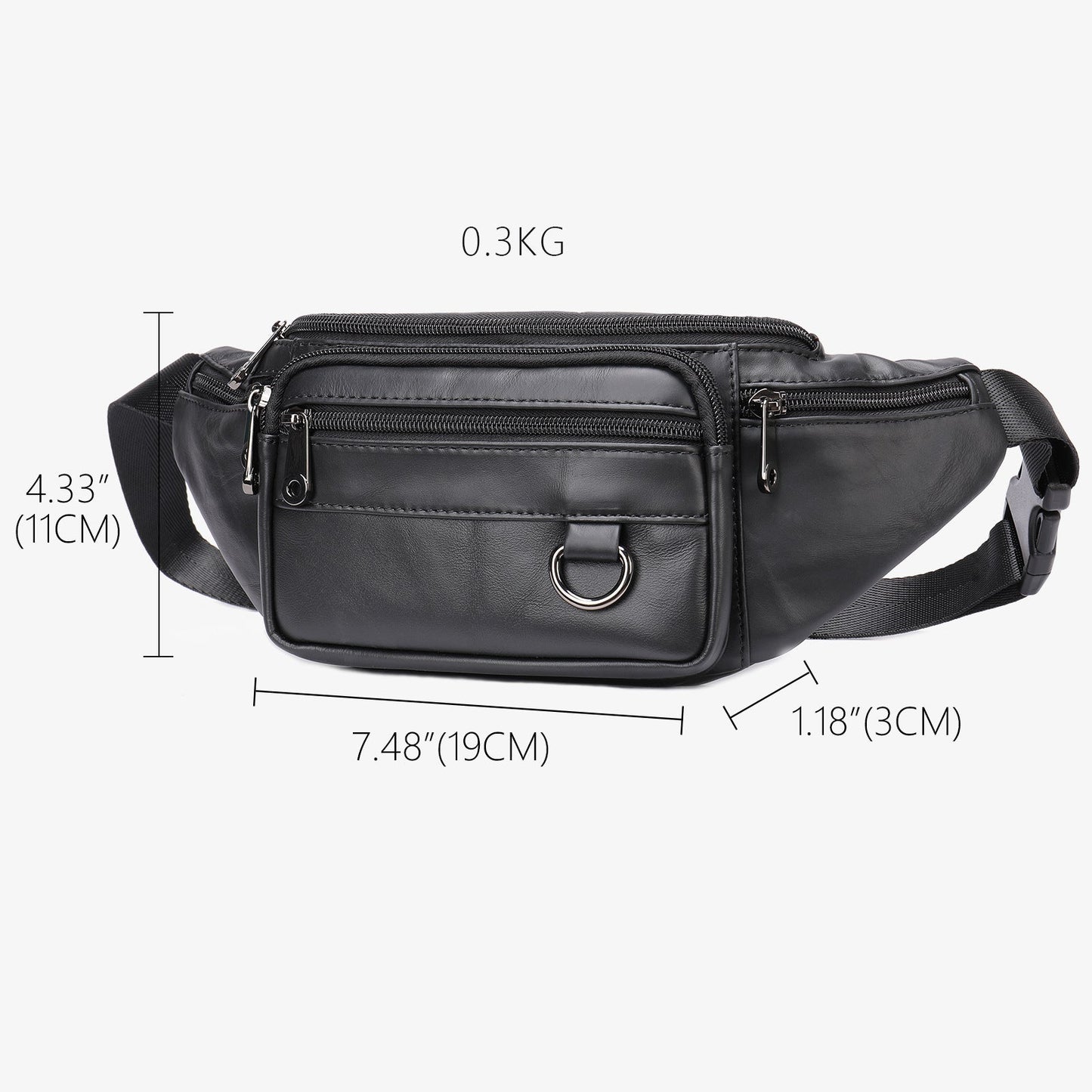 Men's Leather Phone Belt Chest Bag