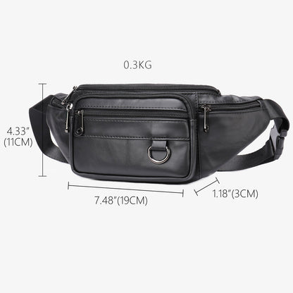 Men's Leather Phone Belt Chest Bag