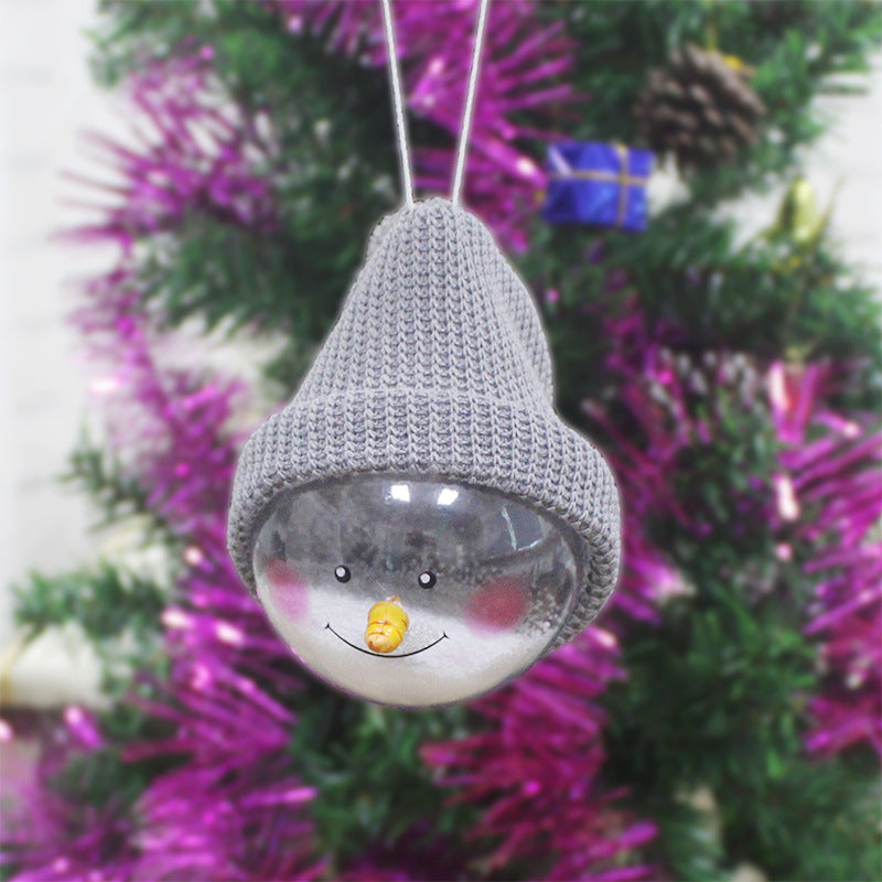 Creative Christmas Snowman Plastic Ball Pendant Decor