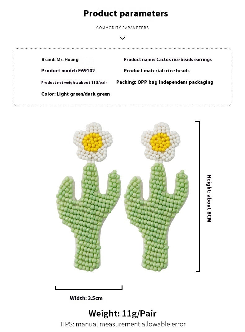 Handmade Bead Flower Earrings