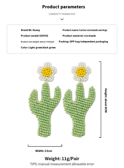 Handmade Bead Flower Earrings