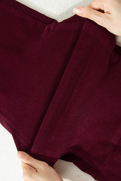 Solid Corduroy High Waist Wide Leg Pants