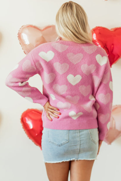 Valentine Heart Pearl Crewneck Sweater