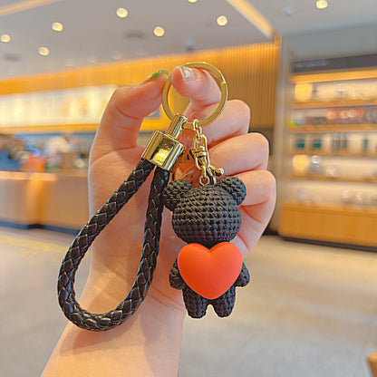 Cute Bear Heart Keychain Pendant