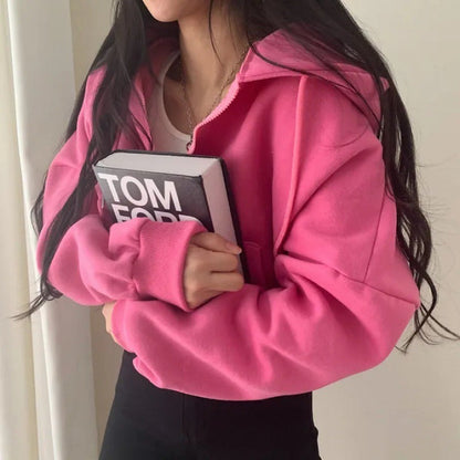 Hooded Cardigan Velvet Padded Thickened Sweater Women