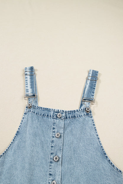 Denim Frill Tiered Flowy Dress