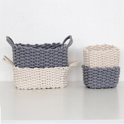 Nordic Hand Woven Cotton Rope Basket