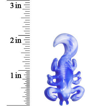 00G Blue White Acrylic Scorpion Hanger Plug