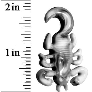 0G Black White Acrylic Scorpion Hanger Plug