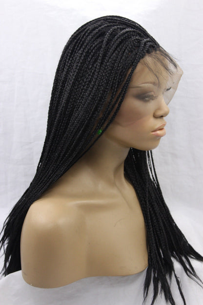 European and American Front Lace Black Scorpion Wig Set