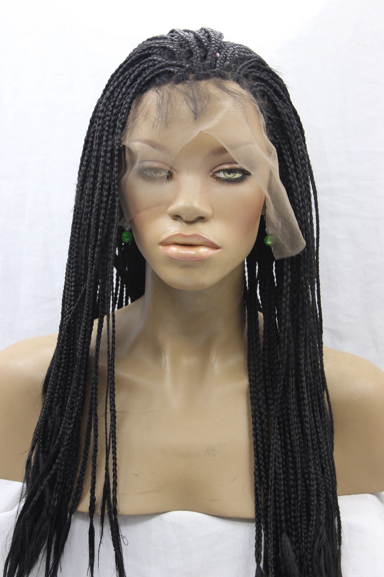 European and American Front Lace Black Scorpion Wig Set