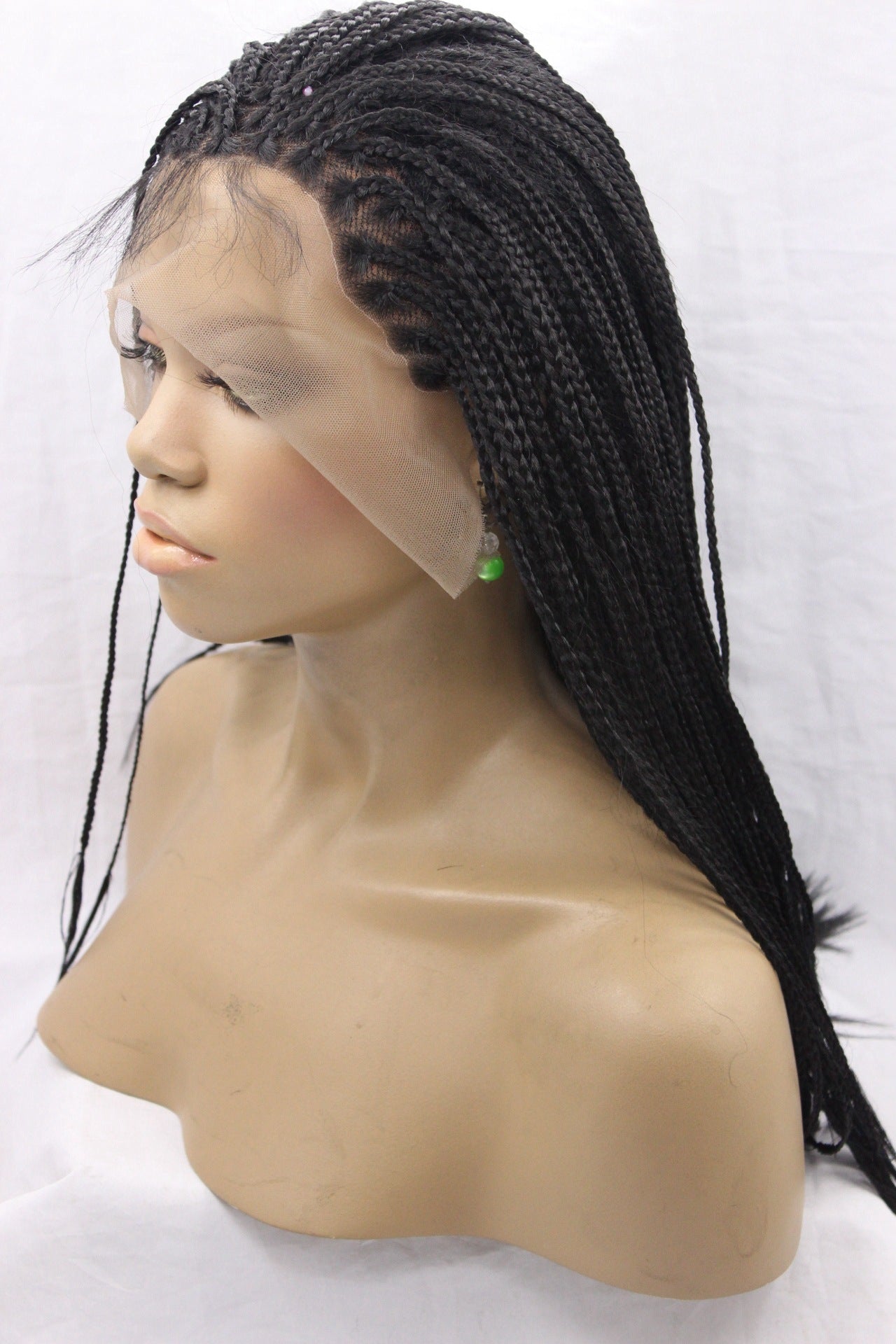 European and American Front Lace Black Scorpion Wig Set