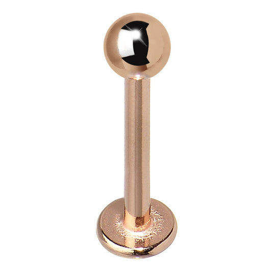 16G 3/8 Rose Gold Plated Labret Tragus Monroe