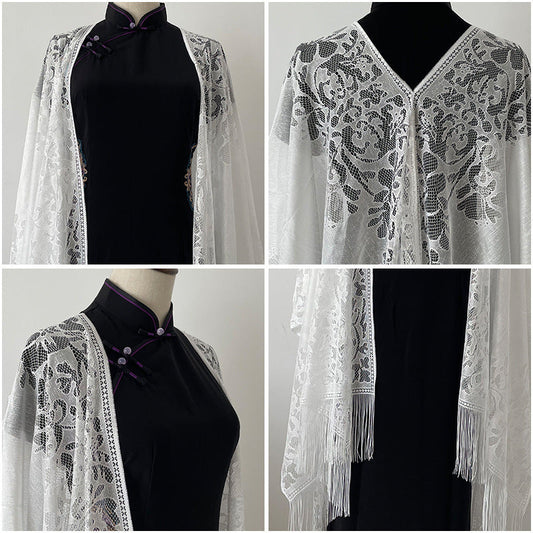 Summer Ladies Tassel Women's Thin Lace Shawl