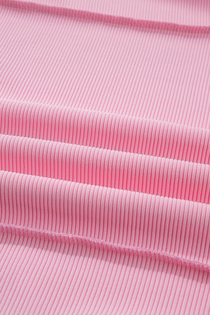 Ribbed Exposed Seam Drop Shoulder Pullover