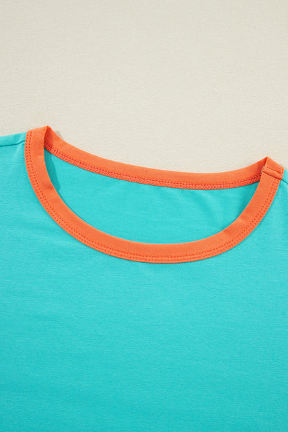 Colorblock Patchwork Long Sleeve Top