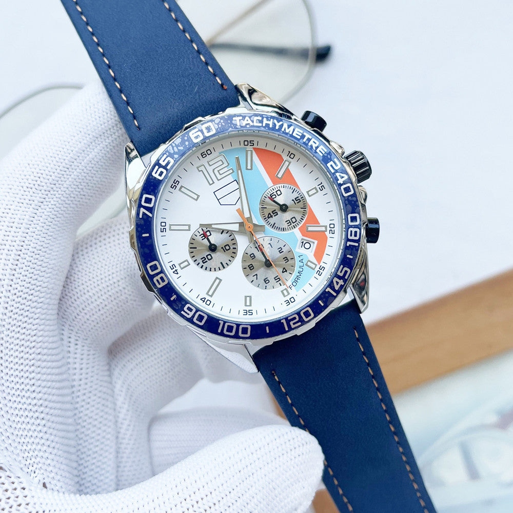 Men's Multifunction Leather Watch