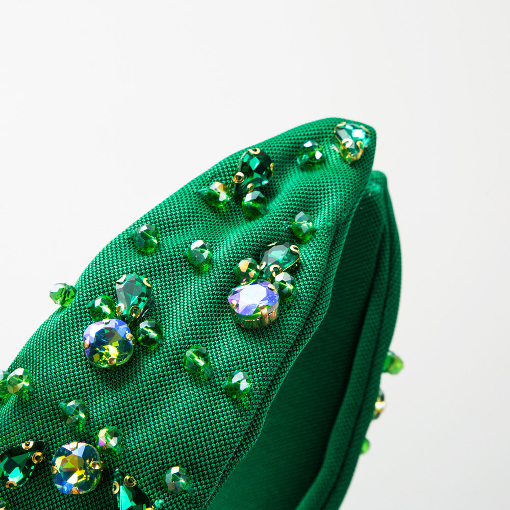Elegant Diamond-Embedded Wide Headband