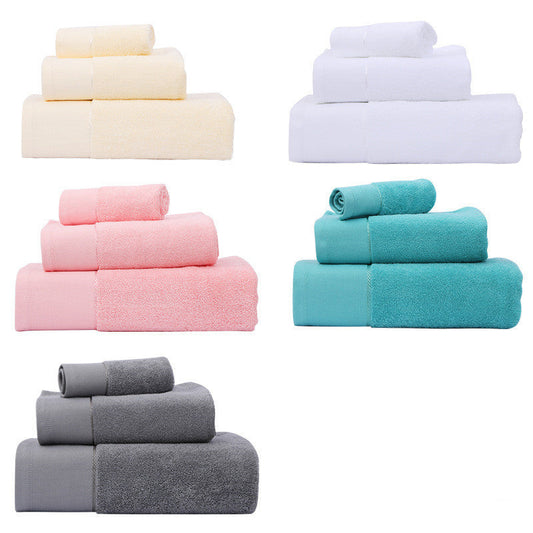 Cotton Three-Piece Bath Towel Set