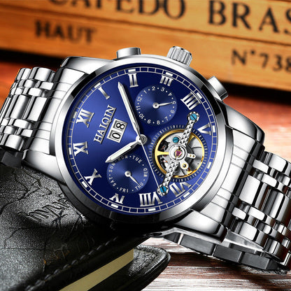 Men's Fashion Luminous Waterproof Skeleton Tourbillon Watch