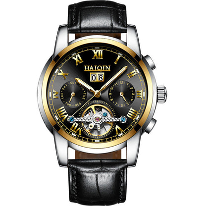 Men's Fashion Luminous Waterproof Skeleton Tourbillon Watch