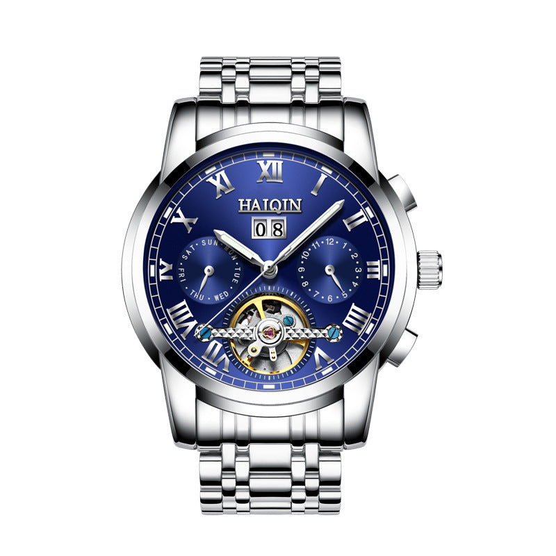 Men's Fashion Luminous Waterproof Skeleton Tourbillon Watch