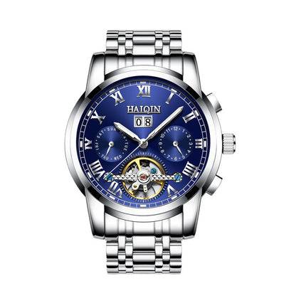 Men's Fashion Luminous Waterproof Skeleton Tourbillon Watch