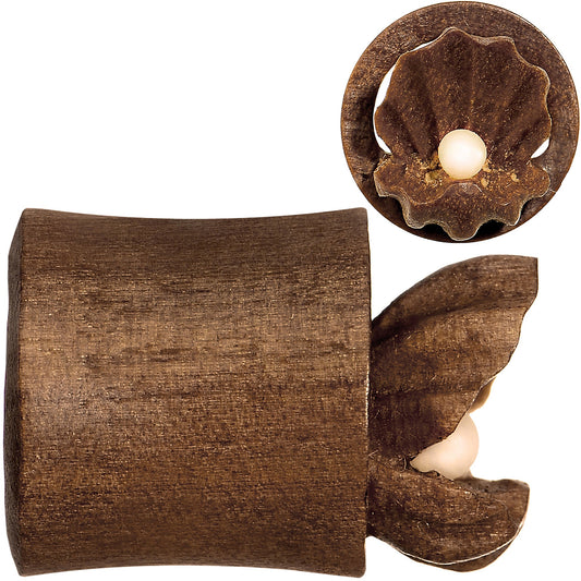 00G Organic Sabo Wood Mother of Pearl Hand Carved Plug Set