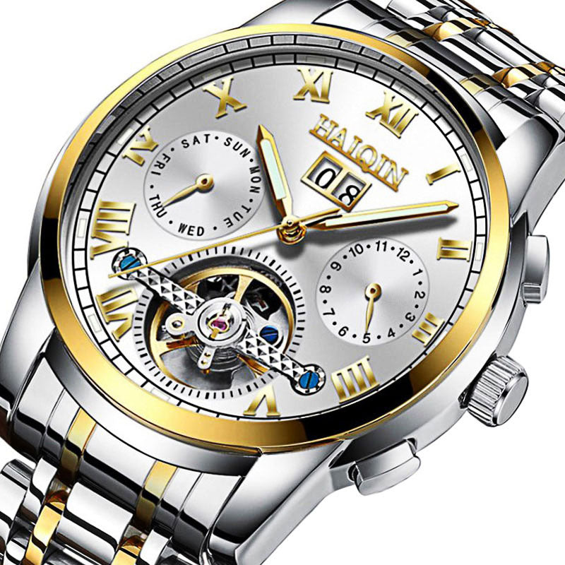 Men's Fashion Luminous Waterproof Skeleton Tourbillon Watch