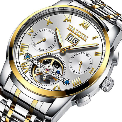 Men's Fashion Luminous Waterproof Skeleton Tourbillon Watch