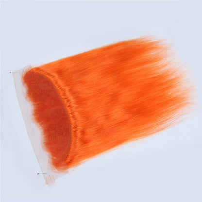 Color Human Hair Curtain Orange Hair Curtain