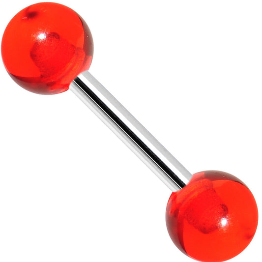 16G 1/4 Red Glitter Tragus Cartilage Barbell