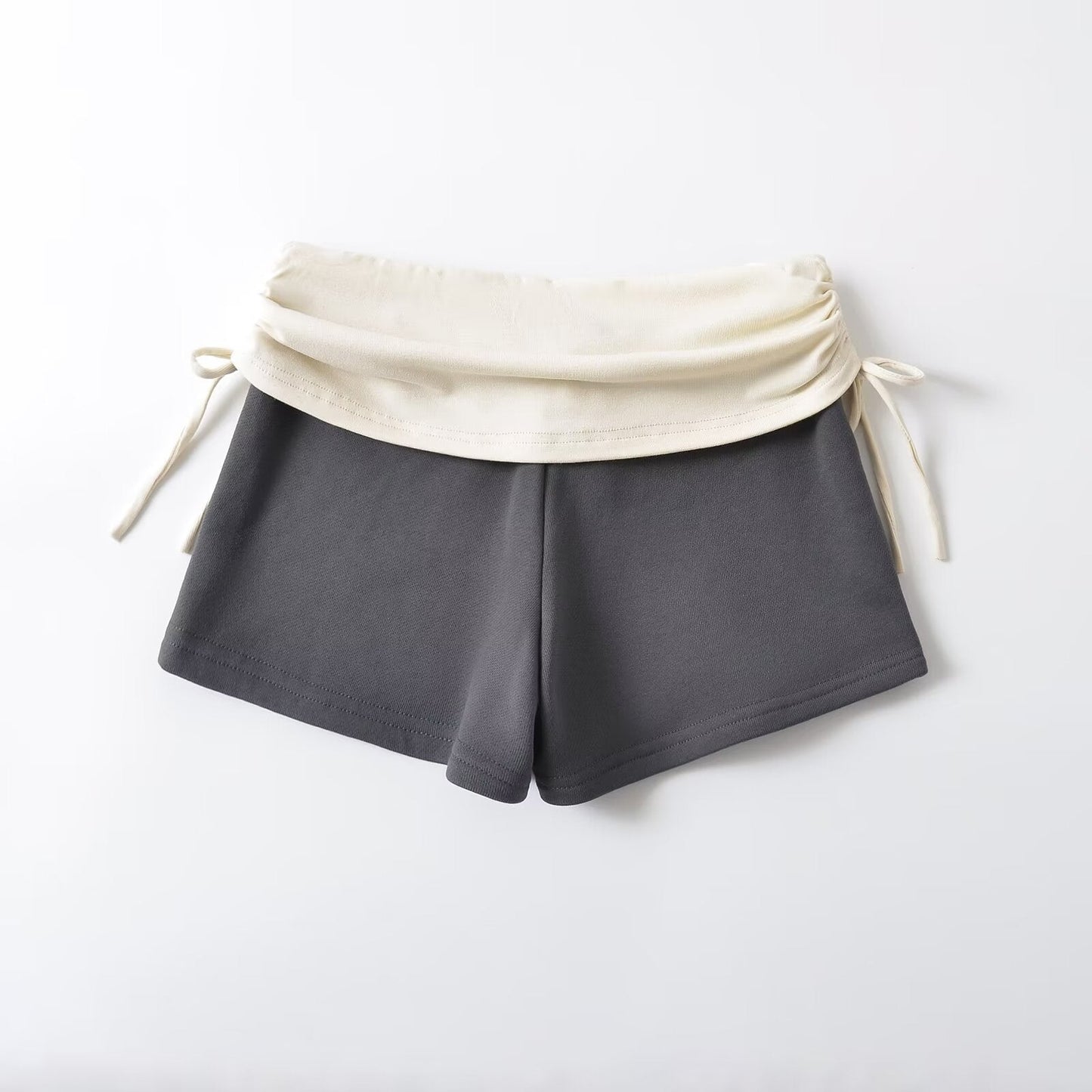 Fashion Stitching Side Drawstring Hot Pants