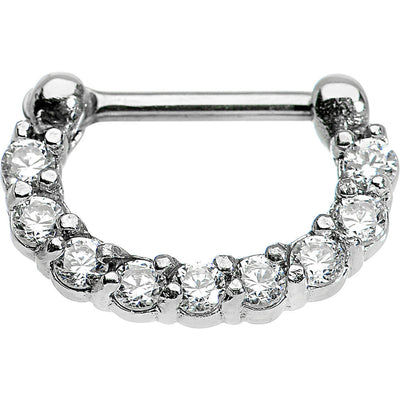 16G 1/4 Surgical Steel Clear CZ Septum Clicker