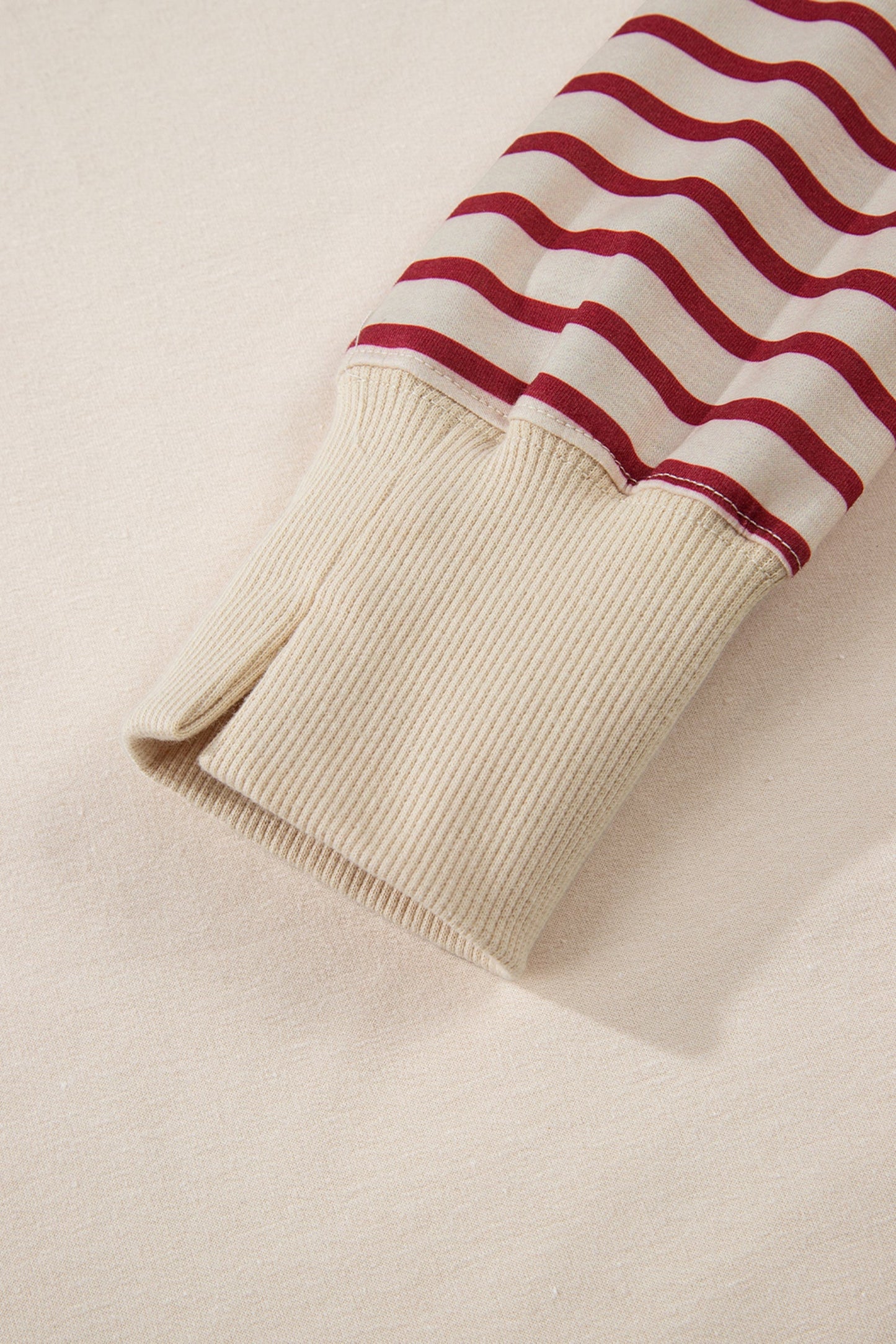 Stripe Sleeve Patchwork Casual Knit Top