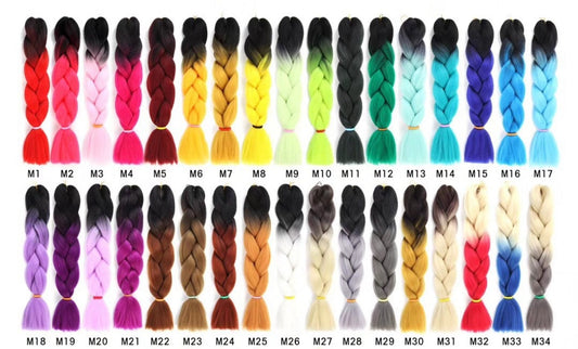 Colorful Ombre Braiding Hair Extensions 24" 100g