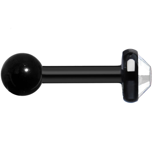 4mm Clear Gem Black IP Tragus Cartilage Earring