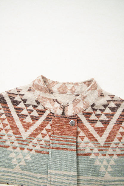 Western Geometric Aztec Patchwork Quilted Jacket