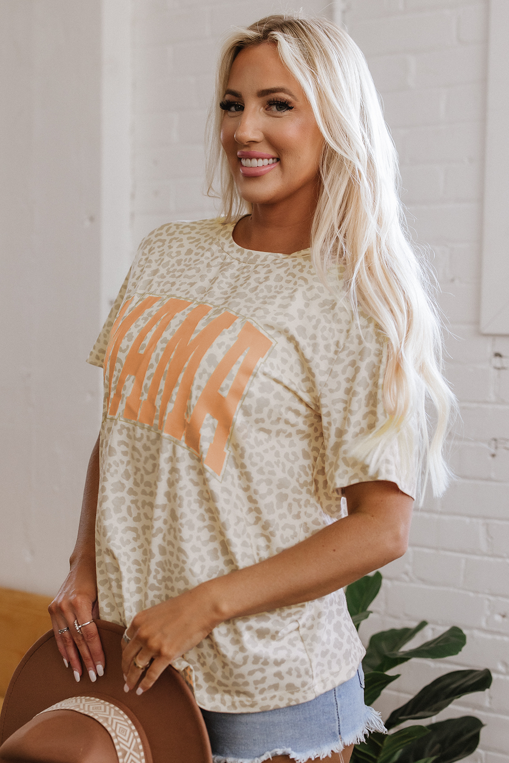 Leopard MAMA Letter Graphic Tee