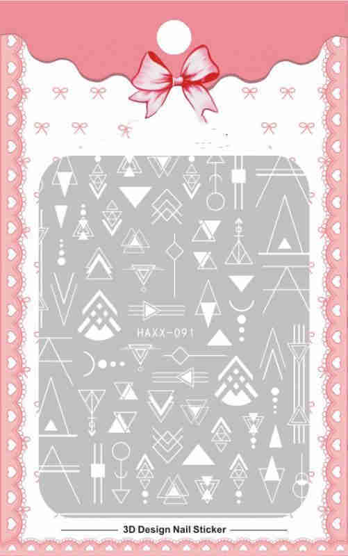 Black Butterfly Nails Stickers White Flower Adhesive