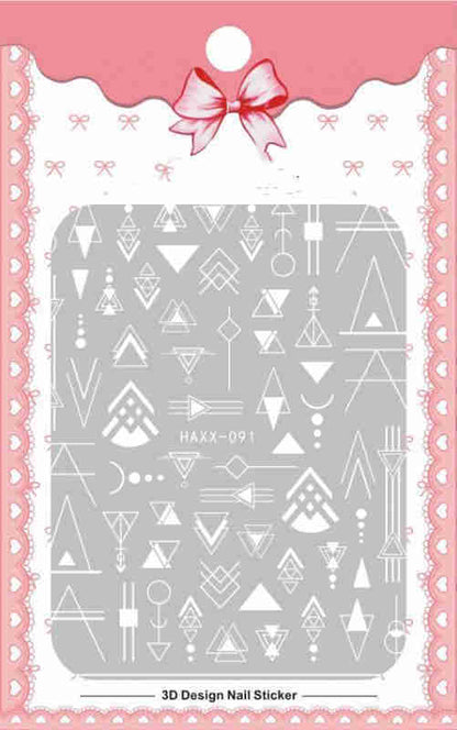 Black Butterfly Nails Stickers White Flower Adhesive