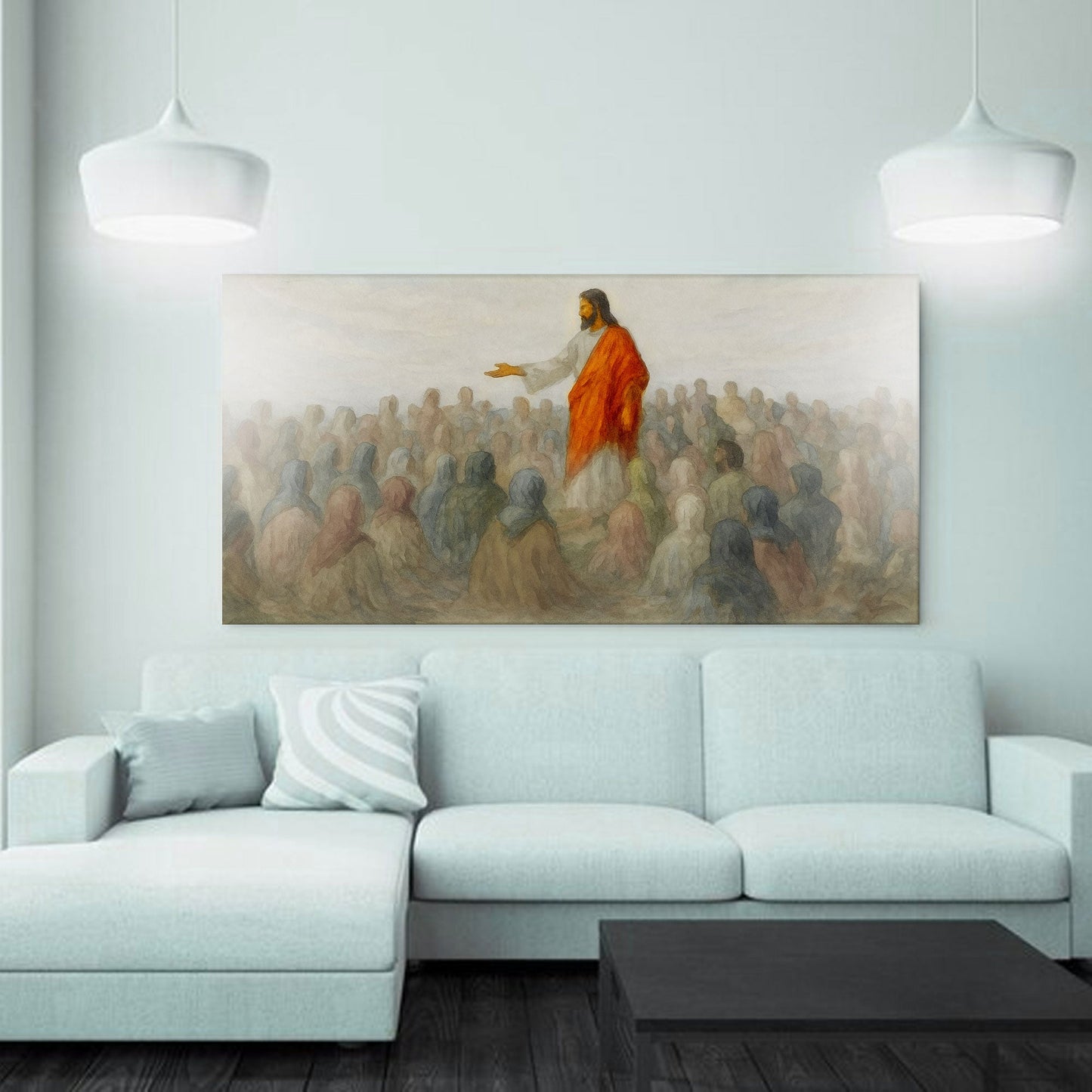 Jesus Speaking To Crowd Faith Wall Art III