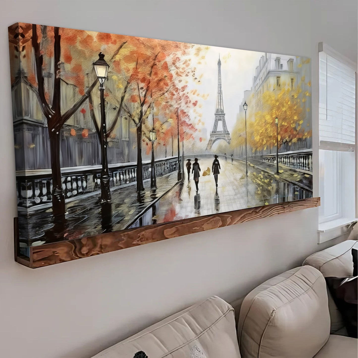Parisian Rain Cityscape Impasto Wall Art