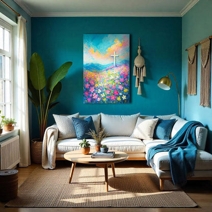 Cross Floral Field Faith Wall Art III