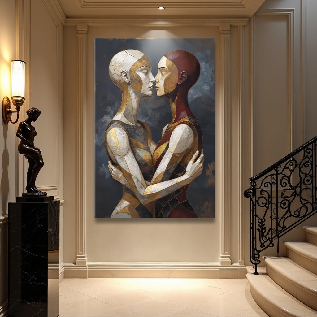 Embrace of Geometry Abstract Wall Art