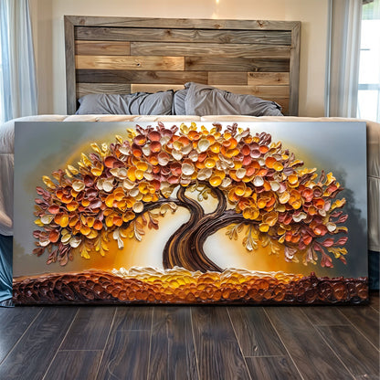 Golden Autumn Impasto Wall Art