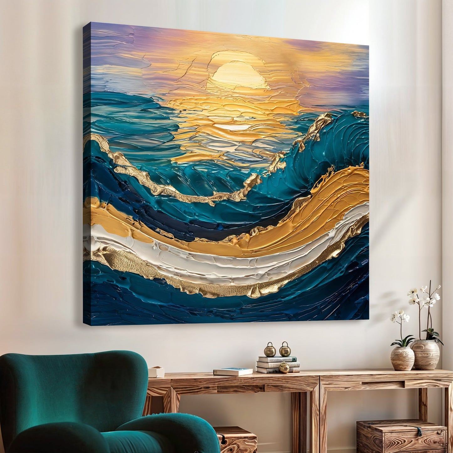 Golden Hour Impasto Wall Art